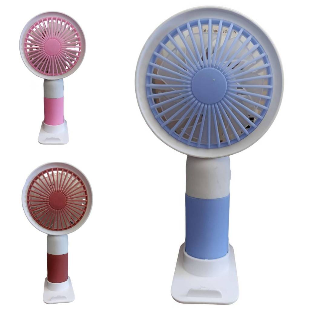 Mini Ventilador Portátil Silencioso Recarregável Mão/Mesa com Suporte de Celular.